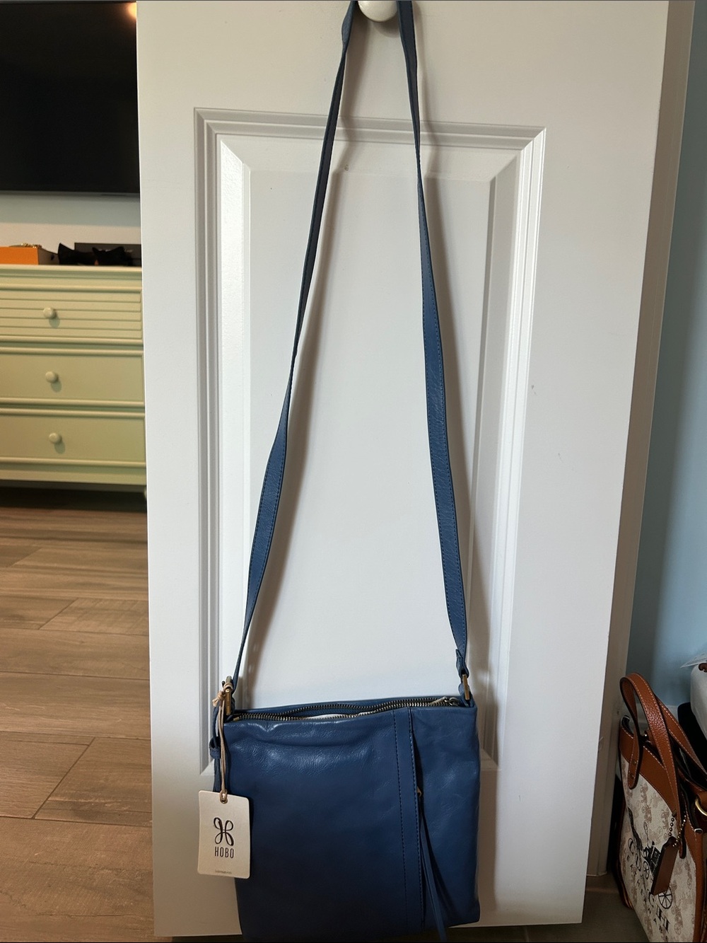 HOBO Blue Leather Hobo Crossbody - Picture 3 of 5